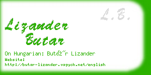 lizander butar business card